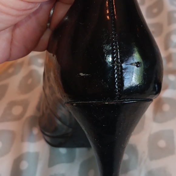 Merona Women's 7.5 Black Patent Leather Peep-Toe Heels 3" Heel - Picture 9 of 12